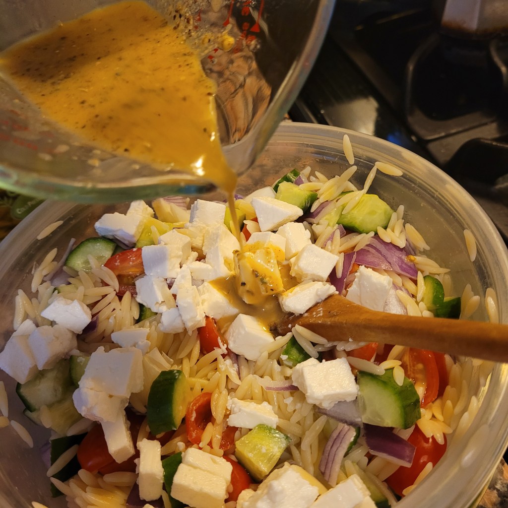Lemon Orzo Feta Salad w/ Dijon Honey&nbsp;Dressing