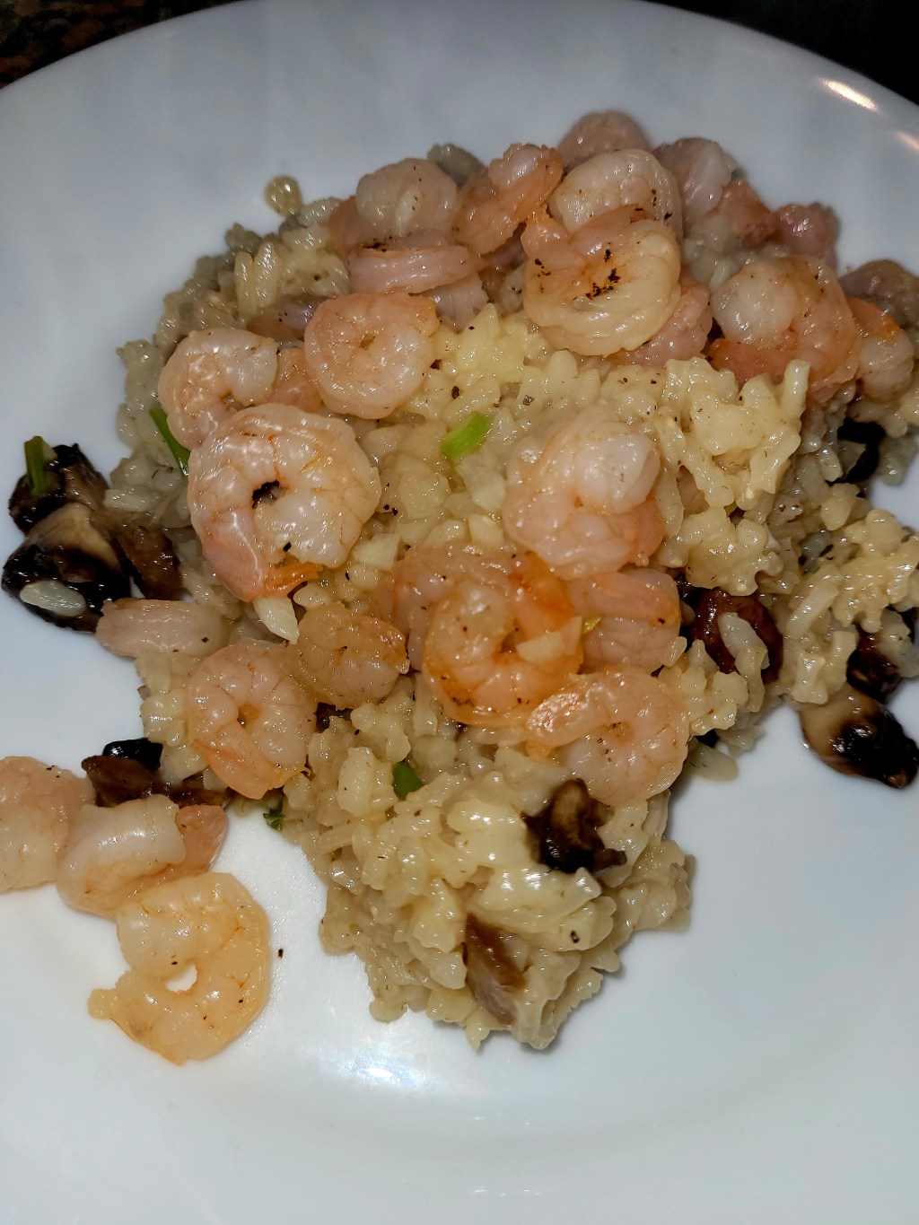 Classic Mushroom Risotto w/ Shrimp Scampi